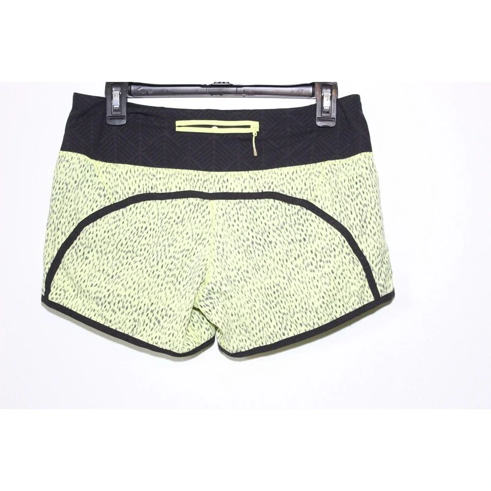 Lululemon Run Speed Short Dottie Dash Clarity Yellow Black Women's Size 6 H14252 - Picture 5 of 10